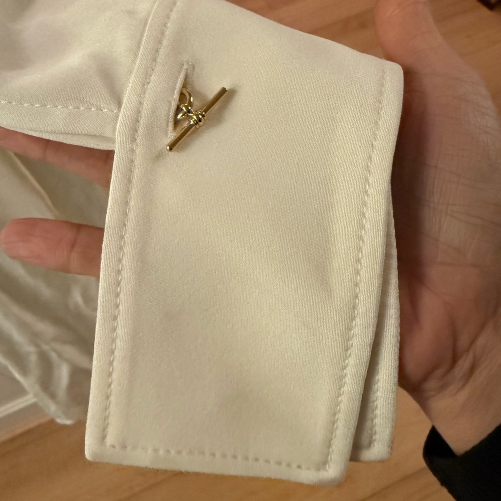 Victoria Beckham Cream Wrap Midi Dress - Picture 4 of 12